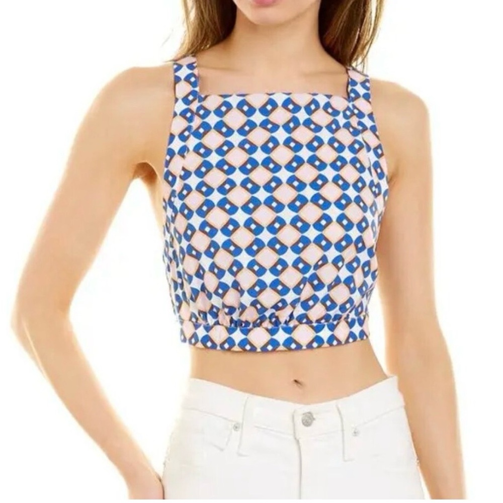 Zara Blue and White Geometric Maxi Skirt Set - Picture 4 of 5